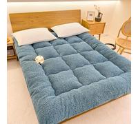GUOIOOI Upgrade Japanese Futon Mattress,Winter Warm thickened Lambswool mattress Futons Sofa Couch Bed, Soft and Fluffy Student Dormitory Sleeping mat(Blue,120x200cm/Twin XL)