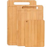 Guojanfon Bamboo Cutting Board,Meat Chopping Boards,Pizza Peel Paddle with Handle for Homemade Baking Pizza Bread Cake Fruit Vegetables (3 SIZE, 3PCS, 3 SIZE)