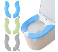 Guojanfon Bathroom Soft Thicker Warmer Stretchable Washable Cloth Toilet Seat Cover Pads, 3PCS (3Color/EVA)