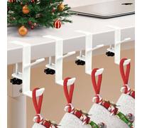 Guojanfon Garland and Stocking Mantel Holders with 2 Hooks, Mantel Hanger for Garland, 2 in 1 Mantel Garland and Stocking Hangers Heavy Duty, Fireplace Garland Hanger for Christmas & Xmas Decoration