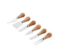 Guojanfon Set of 6 Cheese Knives with Wooden Handle, Mini Stainless Steel Cheese Knives Set for Charcuterie and Cheese Spread, Perfect Set of 6 Cheese Knives 1