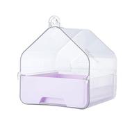 Guojiang Bird Bath Cage Accessory Spacious Clear Bathtub Box for Parrots Cockatiels Conures and Quakers with Easy Drawer