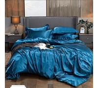 GUOJM Bedding Printed Comforter Set Satin Silk Bedding Sets Duvet Cover Flat Fitted Sheet Twin Full Queen 4pcs linen set Black 100% Gold-07-Twin Flat 3pcs
