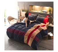 GUOJM Duvet Cover Set Winter Milk Velvet Coral Four Piece Set Thickened Flannel Double Side Bed Sheet Flannel Crystal Velvet Quilt Cover Bring Excellent Sleep Comforter Cover (Color : 6, Size :
