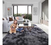 GUOJUN Bedroom Rug 60 x 140 cm Shaggy Anti-Skid Non-Shed Modern Shaggy Soft Floor Carpet Mat for Living Room, Bedroom, Dark Grey