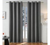GUOJUN Blackout Curtains for Bedroom 60 x 155 cm Eyelet Blackout Thermal Short Window Curtains Drapes Super Soft, Energy Saving, Decor for Living Room Kitcken Bedroom, Dark Grey