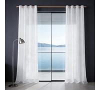 GUOJUN Net Curtains 100 x 275 cm UV Protected, with Eyelets, Light Filtering Light Filtering Semi for Bedroom Living Room, White