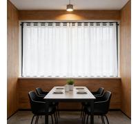 GUOJUN Small Window Curtain 280 x 280 cm UV Protected, with Eyelets, Light Filtering Cafe Net Curtain for Bedroom Living Room, White