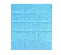GUOKMN 3D Wall Panels Self Adhesive Brick Wallpaper 38×35cm DIY Wall Stickers Waterproof PE Foam Panel Wall Tiles for Bedroom Kitchen Living Room Bathroom Home Decor 5PCS Blue