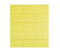 GUOKMN 3D Wall Panels Self Adhesive Brick Wallpaper 38×35cm DIY Wall Stickers Waterproof PE Foam Panel Wall Tiles for Bedroom Kitchen Living Room Bathroom Home Decor 30PCS Yellow