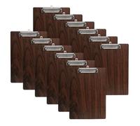 GUOKOFF 12 Pack A4 Clipboard, Durable Wooden Clipboards with Hanging Hole, Clip Boards Writing Board, Quality Memo File Clip Board Wooden Clip Hardboard for Memo Document, Brown
