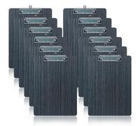 GUOKOFF 12 Pack A5 Clipboard, Wooden Clipboard with Low Profile Clip and Hanging Hole, Hardboard Clip Board for Office Work Business Restaurant