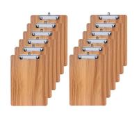 GUOKOFF A5 Clipboard, 12 Pcs Wooden Clipboards, Clipboard with Low Profile Clip and Hanging Hole, Hardboard Clipboard Wooden Clip Board for School, Office