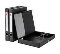 GUOKOFF Black Box Files A4, 3 Pack Box File with Document Clip, 45mm Spine, A4 Archive Box Folder with Magnetic Closure, Document Box Folders for Office School