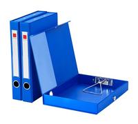 GUOKOFF Blue Box Files A4, 3 Pack Box File with Document Clip, 45mm Spine, A4 Archive Boxes Folder with Magnetic Closure, Document Boxes Folders for Office School