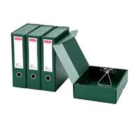 GUOKOFF Box Files A4, 4 PCS Box File with Document Clip, 88mm Spine, Green | Foldable Box File, A4 Storage File Box, A4 Archive Boxes Folder with Magnetic Closure, File Organiser for Office School