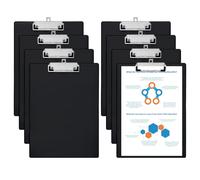 GUOKOFF Clipboard A4, 8 PCS Clipboard Folder, Plastic Clipboard with Hanging Hole and Metal Clip, A4 Plastic Writing Pad Clipboards for Office, Classroom, Business