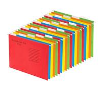 GUOKOFF Foolscap Suspension Files, 20PCS Filing Cabinet Suspension File with Tabs and Inserts, FC Hanging Filing Folders, Filing Cabinet Dividers, Assorted Colours