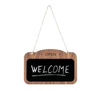 GUOKOFF Hanging Chalkboard Signs, 30 x 20cm, 2 PCS Open Closed Wall Hanging Chalk Sign, Wooden Double Sided Erasable Black Message Board with Rope, Door Sign for Office Florist Cafe Store Restaurant