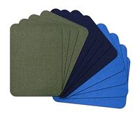 Guokuai 12PCS Premium Quality Fabric Repair Patches Iron-on Patches for Clothing Inside & Outside Strongest Glue Cotton 3" by 4-1/4" (7.5 cm x 10.5 cm)… (Royal Blue Dark Blue Army Green)