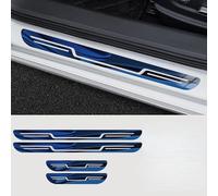 Car Door Sill Scuff Plate,Welcome Pedal Guard Kick Plates Threshold Cover Stainless Steel for Hon-da HRV HR-V 2015-2021 2022 2023 2024 Car Door Sill Protector Accessories 4 Pcs,Blue