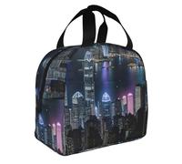 GUOLGP Aerial Night of View Hong Kong Print Adult Insulated Lunch Bag Functionality Practicality Extended Periods Temperature
