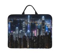 GUOLGP Aerial Night Of View Hong Kong Print Notebook Bag Lightweight Waterproof Laptop Case Sleeve For School Office Travel
