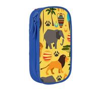 GUOLGP Africa Elephant Print Functional Pencil Pouches Multi-Compartment Storage School Supplies Easy Access