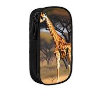 GUOLGP Africa Giraffe Majestic Tree Print Functional Pencil Pouches Multi-Compartment Storage School Supplies Easy Access