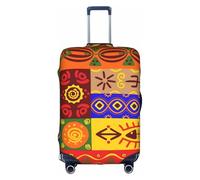 GUOLGP African National Patterns Print Concealed Zipper Decorative Suitcase Cover Washable Travel Luggage Protector