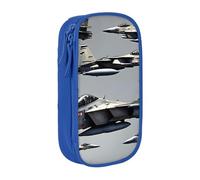 GUOLGP Aircraft Fighter Jets Print Functional Pencil Pouches Multi-Compartment Storage School Supplies Easy Access