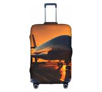 GUOLGP Airplane at Sunset Print Concealed Zipper Decorative Suitcase Cover Washable Travel Luggage Protector