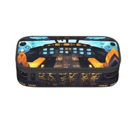 GUOLGP Airplane Cockpit Print Stylish Large Capacity Pencil Case Spacious Study Pen Pouch School Supplies Travel