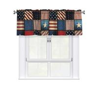 GUOLGP American Flag Patchwork Print 54x18 Inch Window Valance Curtains For Kitchen Bathroom Laundry Room Home Decor