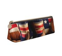 GUOLGP American Flag with Cowboy Boots Print Stylish Pencil Case Large Capacity 8.3 x 2.2 x 2.4In Triangle Pouch Daily Essentials