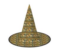 GUOLGP Ancient Egypt Tribe Series Print Stylish Halloween Witch Hat For Parties Carnivals And Cosplay Lightweight Foldable
