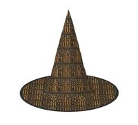 GUOLGP Ancient Egyptian Hieroglyph Print Stylish Halloween Witch Hat For Parties Carnivals And Cosplay Lightweight Foldable