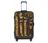 GUOLGP Ancient Egyptian Hieroglyph Print Universal Suitcase Cover Elastic Washable Travel Luggage Cover with Double Sided