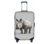 GUOLGP Animal Rhino Print Concealed Zipper Decorative Suitcase Cover Washable Travel Luggage Protector