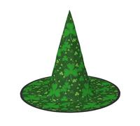 GUOLGP Background St Patrick'S Day Glitter Print Stylish Halloween Witch Hat For Parties Carnivals And Cosplay Lightweight Foldable