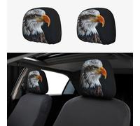 GUOLGP Bald eagle Print Car Headrest Cover Soft Seat Cushion Comfort Neck Pillow Travel Driver Accessory