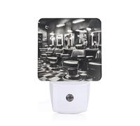 GUOLGP Barber Shop Monochrome Style Print Night Light for Bedroom Kids Room Bathroom Nightlight Dorm Home Decor Lighting