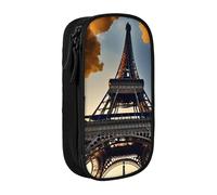 GUOLGP Beautiful Eiffel Tower Paris Print Functional Pencil Pouches Multi-Compartment Storage School Supplies Easy Access