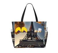 GUOLGP Beautiful Eiffel Tower Paris Print Stylish Bag Waterproof Tote Multi-Pockets Foldable Lightweight Outdoor Adventures