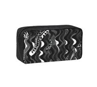 GUOLGP Black White Snake Skin Pattern Print Adults Simple Spacious Pen Case Stationery Organizer Pouch Office Daily Work Use