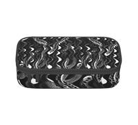 GUOLGP Black White Snake Skin Pattern Print Stylish Large Capacity Pencil Case Spacious Study Pen Pouch School Supplies Travel