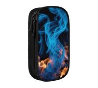 GUOLGP Blue Flame Print Functional Pencil Pouches Multi-Compartment Storage School Supplies Easy Access