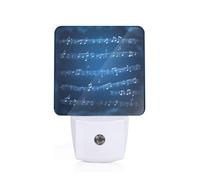 GUOLGP Blue Musical Notes Print Night Light for Bedroom Kids Room Bathroom Nightlight Dorm Home Decor Lighting