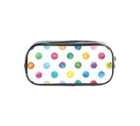 GUOLGP Blue Polka Dot Pattern Print Students Boys Girls Clear Pencil Case Transparent Stationery Organizer Pouch Bag