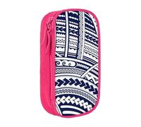GUOLGP Blue Polynesian Maori Tribal Pattern Print Functional Pencil Pouches Multi-Compartment Storage School Supplies Easy Access
